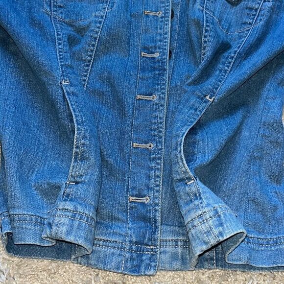 Vintage jean Jacket by Live A Little, Womens Size Medium, Pearl and Brass Button - Picture 15 of 16